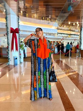 Elegant Ankara plus Size Bubu dress, Kaftan/Brocade dress