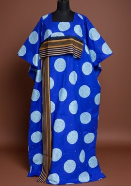 Stylish Blue Polka Dot Kaftan
