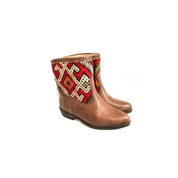 Botte en cuir véritable et kilim fait main haut de gamme.