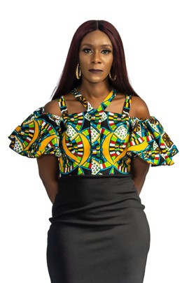 Ankara and Lycra Cold Shoulder Fitted dress, Sexy dress, African Print Dress, Sheath dress