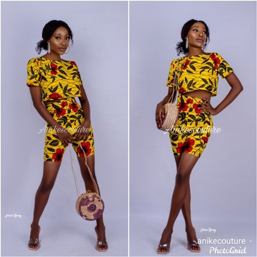 Robe deux pièces Ankara, vêtements pour femmes africaines, haut court et court africain