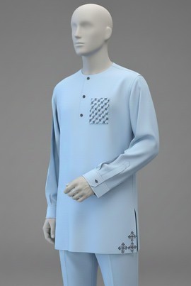 Tunique traditionnelle élégante bleu clair