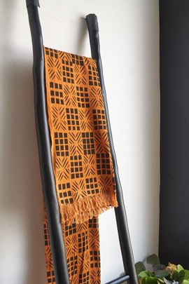 Terracotta Bricks Mudcloth / Bogolan Shawl