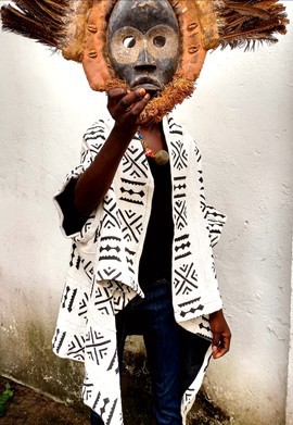 Afro bogolan kimono