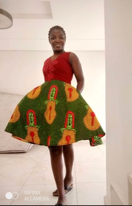 Robe africaine mi-longue pour femme