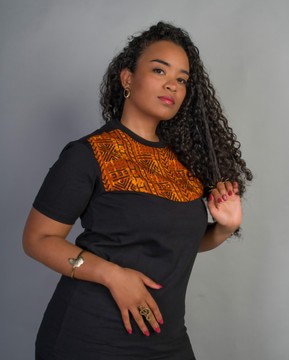 T-shirt coton et wax unisexe « Assinie »