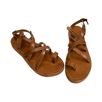 Sandale en cuir véritable haute qualité fait main mode femme