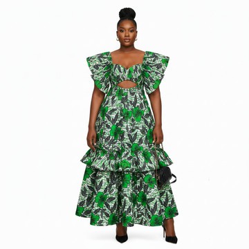 Robe longue en coton Edima à imprimé floral | MA