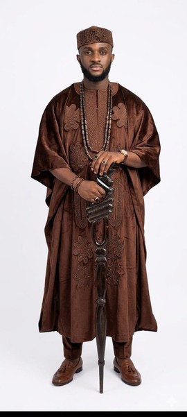 Agbada with kaftan and trouser with classic embroidery