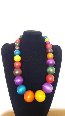 African wooden necklace, Beaded wooden necklace, Tribal necklace, Elegant necklace,