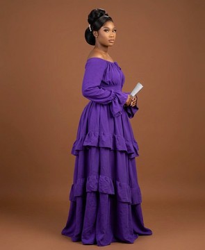 Off-shoulder tiered Ruffled bobo corset maxi 👗