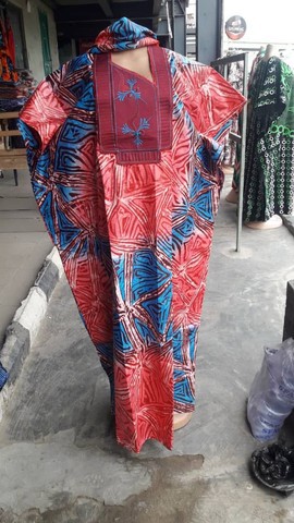 Adire Boubou, African Bubu, African Print Kaftan, Adire Silk Dress, Tie &amp; Dye Dress