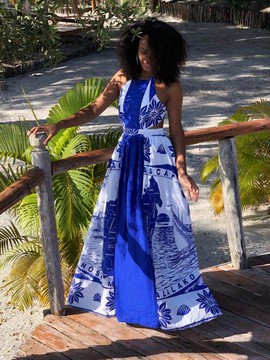 Robe maxi/ robe de fête,soirée,fiançailles,mariage/collection LAMBAOINE/ Madagascar