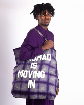 “A MOMAD IS MOVING IN” Maxi Tote Bag.