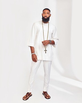 3/4 sleeve Ivory kaftan “Ayeye” Ijade 20/21. - Look 3 - “Aare”