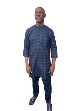 African Mens Suit in Checked Green, African Mens Clothing, African Mens Wear, African Mens Suits.