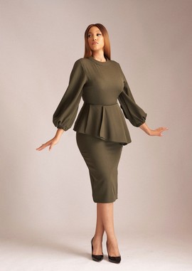ROBE VERT OLIVE IVIE