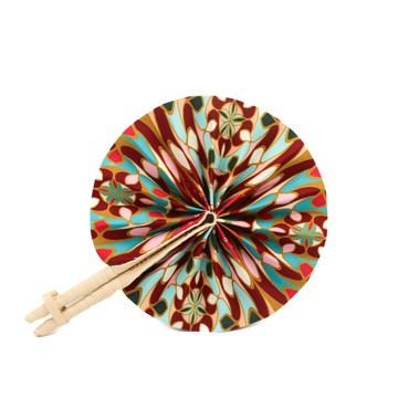 Hanf Fan - Pink Jewel Print - Folding 100% Cotton - Summer &amp; Travel Accessories