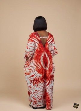 Kaftan Adire à dos ouvert Sunset