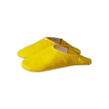Genuine Leather Slippers for Women Yellow