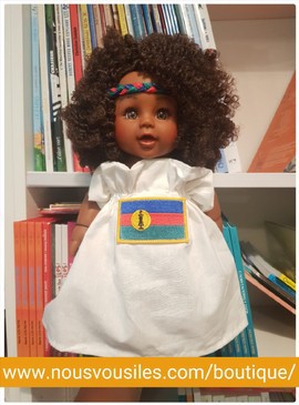 Amy-Rosemary Colibri Dolls Black Doll - White New Caledonia Flag