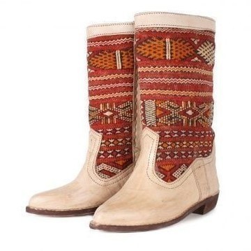 BIG SALE! Genuine leather boots with Kilim Handmade by Cuiroma craftsmen in Morocco