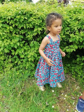 Robe wax enfant bleu " Aby Chérie"