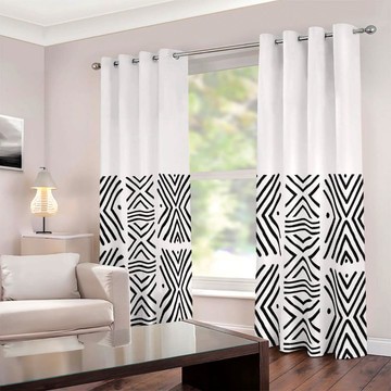 Cultural Unique Bath Mat White and Black Bathroom Rug (LARGER SIZES AVAILABLE)