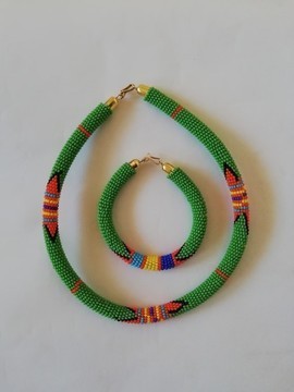 African beaded necklace, Zulu beaded necklace, Tribal necklace, Boho necklace, Women jewelry