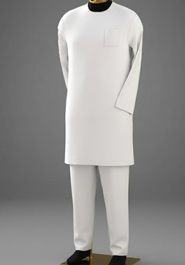 Tunique traditionnelle kaftan élégante couleur blanc cassé