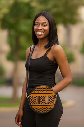 Tribal Print Crossbody Bag African Round Sling Style