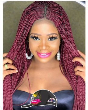 Wemimo center part braided wig with closure lace