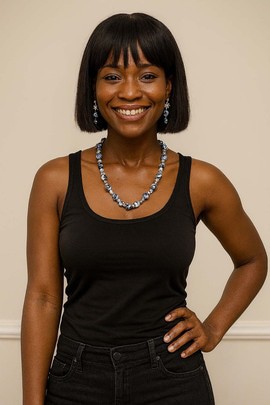 African Traditional Tribal Necklace &amp; Earring Stone Bead Set