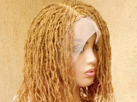 Full lace wig, 16 pouces sisterlocs, blonde