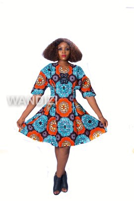 Robe évasée Ankara, robe imprimée africaine, robe imprimée africaine colorée