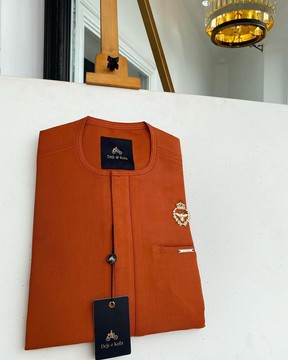 A salamander Orange, Tiny Flap with Gold Queen bee crown details kaftan native