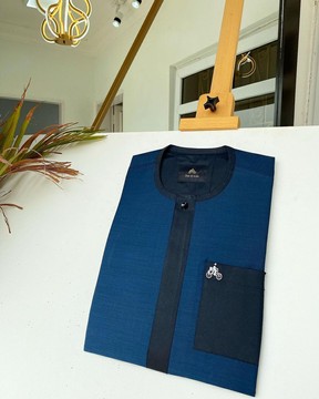 A rabat bleu marine &amp; bleu Caftan tailleur homme