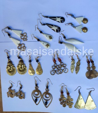 Brass earrings , brass and bone earrings , Wholesale brass earrings