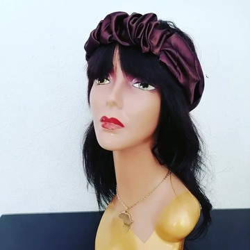 Brown silk headband