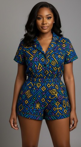 Vibrant Short Sleeve Printed Romper