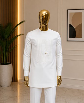 Men's White Senator Wear – Long Sleeve African Native Wear