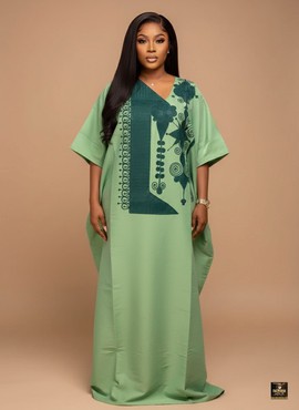 Elegant Sage Green Kaftan