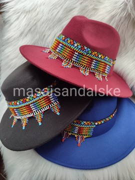Fedora hats , African beaded fedora hat
