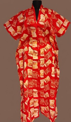 Vibrant Red Print Kaftan