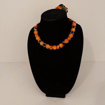 African Print Ankara Handmade Layered Necklace, Earring, and Bracelet Jewelry Set