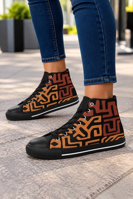 Robe midi à col en V et manches courtes pour femme en imprimé africain | Robe midi en imprimé africain | Bynelo