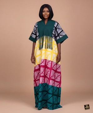 Fringed Adire Kaftan