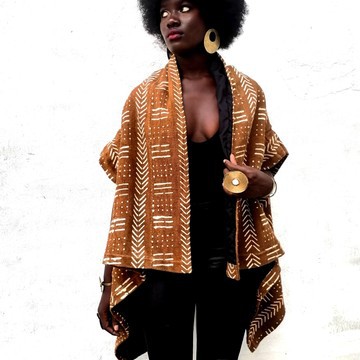 Afro bogolan kimono