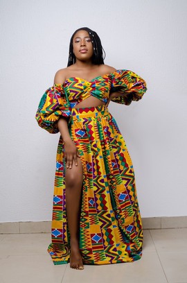 African print top and maxi skirt, African clothing for women,Ankara crop top and skirt