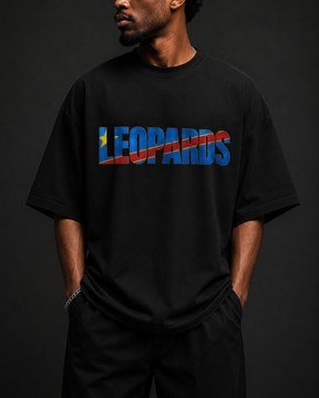 T-shirt noir CDM26 Léopards